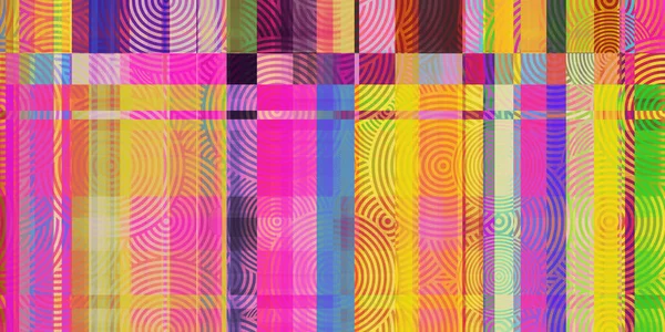Многоцветные Круги Концентрические Полигоны Глюк Художественный Фон Искаженная Геометрическая Поверхность — стоковое фото