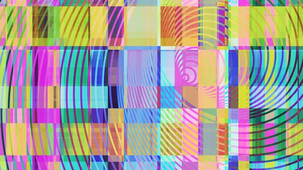 夏色繰り返し円歪み画面テクスチャ カラフルなノイズの背景 グリッチ アートの背景 歪んだ幾何学的表面 アブストラクトグランジパターン — ストック写真