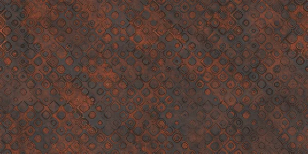 Smutsiga Dekorerade Rostade Metallmönster Sömlös Övergång — Stockfoto