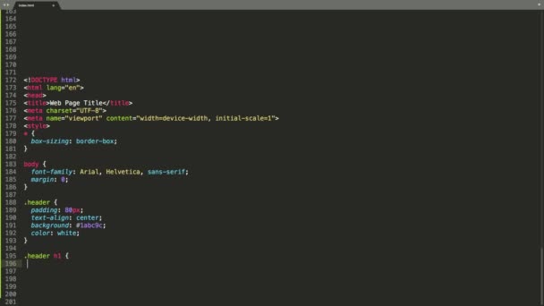 Html Lenguaje Programación Efecto Escritura Código Fuente Html Programador Ticker — Vídeo de stock