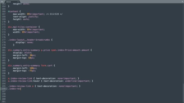 Исходный Код Языка Программирования Css Css Programmer Цветные Композиции Образование — стоковое видео