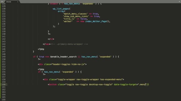 Php Programmering Language Source Code Typing Effect Php Programmeur Ticker — Stockvideo