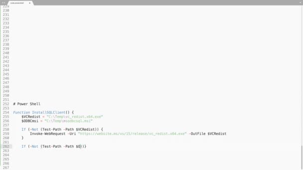 Powershell Lenguaje Programación Efecto Escritura Código Fuente Powershell Programador Ticker — Vídeo de stock