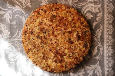 Bastırılmış Çiçekler Gri Arkaplanda Çay Çemberi Yuvarlak