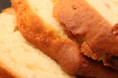 Tatlı taze pasta dilimleri. Makro yakın çekim.