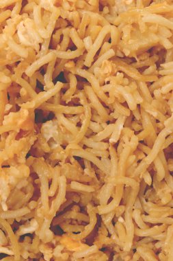 Makarna arka planı. Pişmiş makarna. Spagetti dokusunu dolduruyorum..