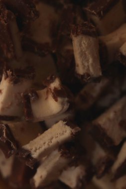 Çikolata dolgulu arka plan. Tatlı leziz doku..