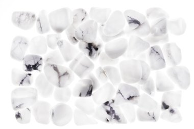 Beyaz turkuaz mücevher yığını dokusu. Yığın mineral çakıl taşı arkaplanı.