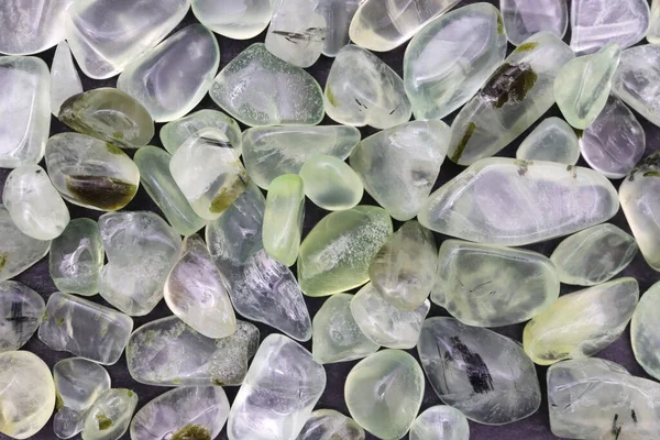 Prehnite Heap Jewel Texture Background Pile Mineral Pebbles Nature Backdrop — Stock Photo, Image