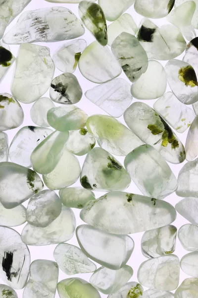 Prehnite Amontonar Textura Joya Sobre Fondo Blanco Claro — Foto de Stock