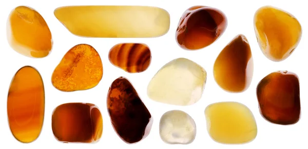 Yellow Agate Jewel Stones Set Texture — Stock Photo, Image