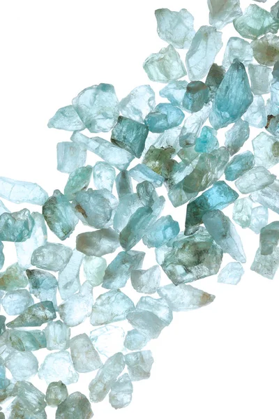 Apatite Mücevher Taşları Açık Beyaz Izole Arkaplanda Dokuları Üst Üste — Stok fotoğraf