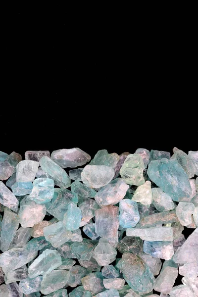 Apatite Heap Jewel Stones Texture Half Black Background Place Text — Foto de Stock