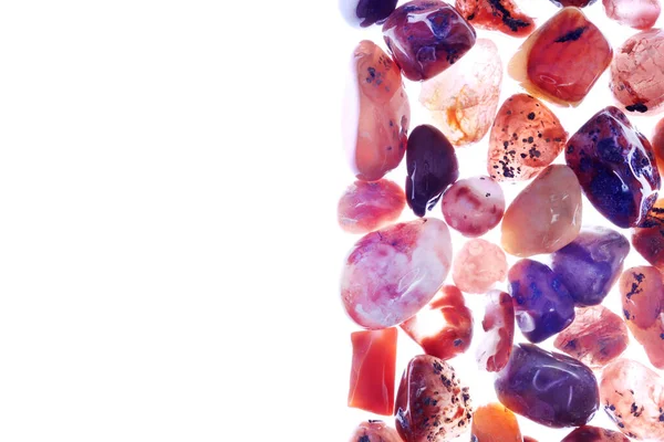 Южный Оникс Кучи Драгоценных Камней Текстуры Полу Белый Свет Изолированный — стоковое фото