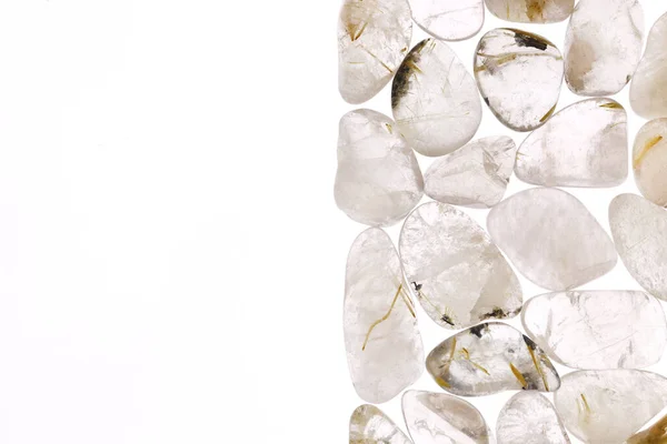 Стилізована Кварцова Купа Ювелірних Каменів Текстури Половині Білого Світла Ізольованого — стокове фото