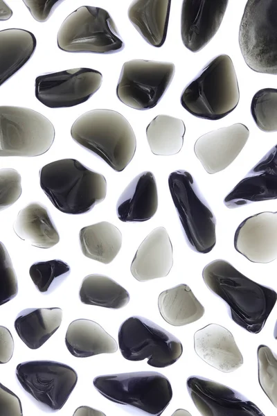 Obsidiana Pedras Raras Jóia Textura Sobre Luz Branca Fundo Isolado — Fotografia de Stock