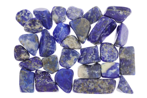 Tekstur Batu Permata Tumpukan Lapis Lazuli Pada Latar Belakang Cahaya — Stok Foto