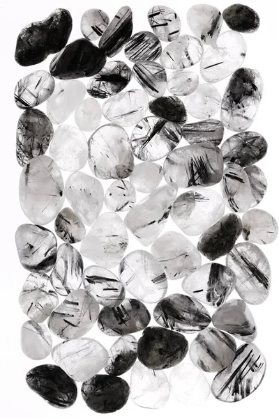 Τουρμαλιναρισμένο Χαλαζία Σωρός Πετρών Υφή Λευκό Φως Φόντο — Φωτογραφία Αρχείου