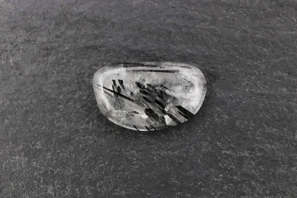 Τουρμαλιναρισμένη Χαλαζιακή Πέτρινη Υφή Μαύρο Φόντο Πέτρας Κοντινό Μακρο Πλάνο Royalty Free Φωτογραφίες Αρχείου