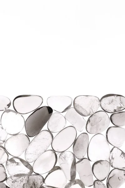 Smoky Quartz Haufen Juwelensteine Textur Auf Halb Weißem Licht Isoliert — Stockfoto