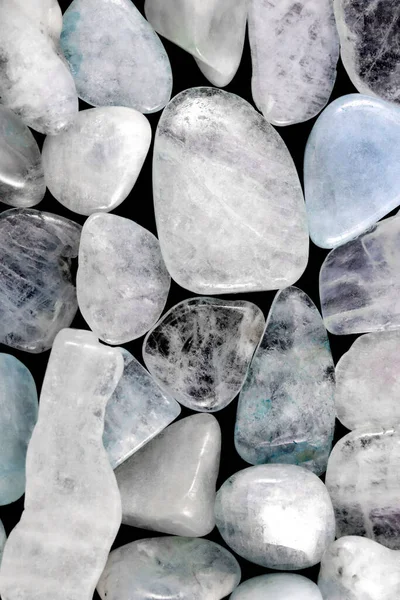 Aquamarine Heap Jewel Stones Texture Black Background — 스톡 사진