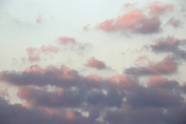 Breeze Belt Cumulus Pink Cloudy Heaven Skies Beautiful Panorama — Stock Photo, Image