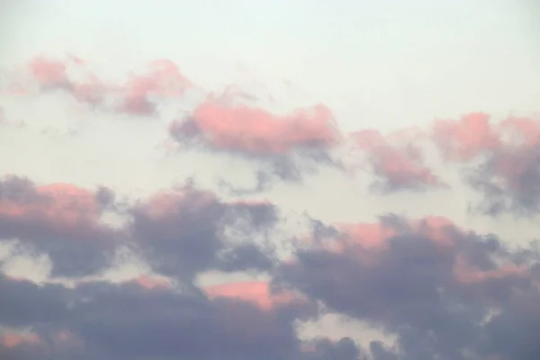 Breeze Belt Cumulus Pink Cloudscape Blue Sky Sunlight Texture — Stock Photo, Image