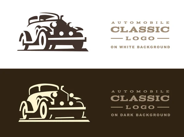 Ilustración clásica del coche, diseño del logotipo — Vector de stock