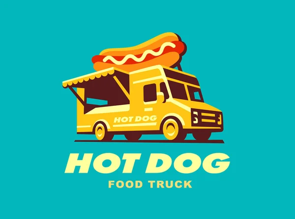 Perro caliente. Concepto Food Truck. Ilustración vectorial — Vector de stock