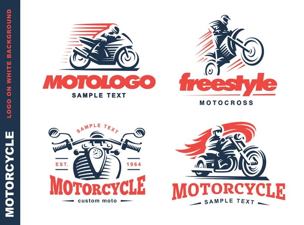 Motorrad Schild Emblem, Logo Design. — Stockvektor