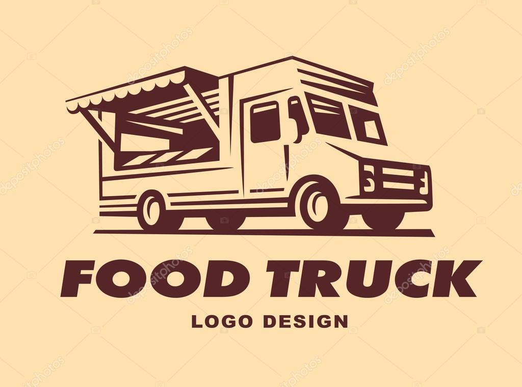 Different logos of food truck, the logos have a retro look
