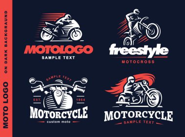 Motosiklet kalkan amblem, logo tasarım.