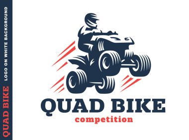 Quad bike competition. Logo design clipart