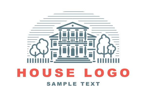 Logo embleem met het huis. — Stockvector