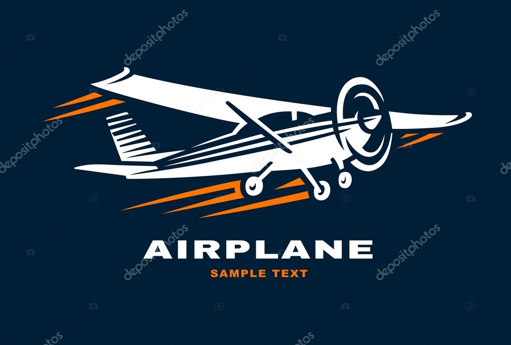 Airplane Club Vector illustration Logo on dark background