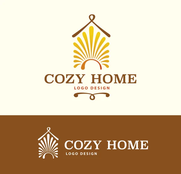 Logo Cozy Home op lichte en donkere kleur — Stockvector