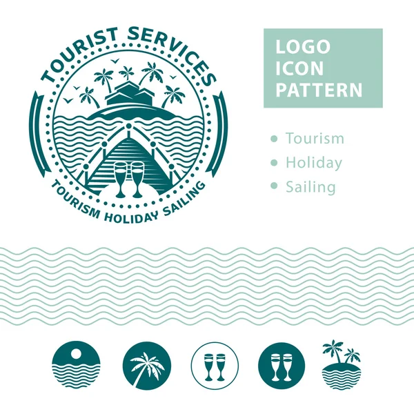 Logotipo emblema para turismo e recreação . — Vetor de Stock