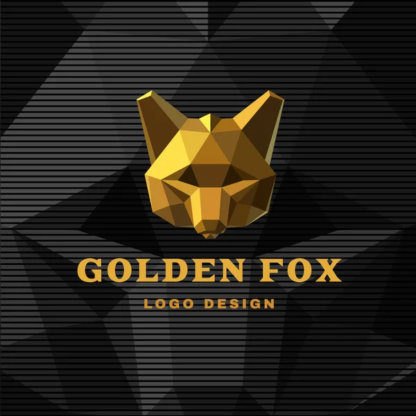 Vector illustration Golden Fox Polygon style. — Stock Vector