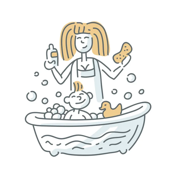 Baden Baby Illustration auf weißem Hintergrund — Stockvektor