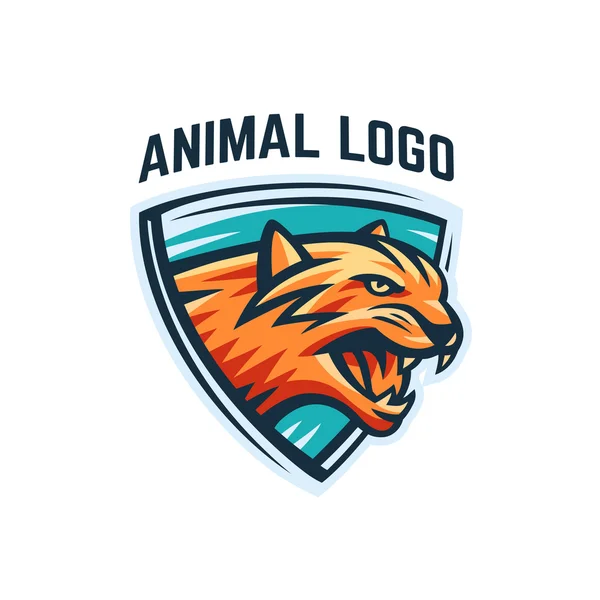 Állati logo, fehér alapon — Stock Vector