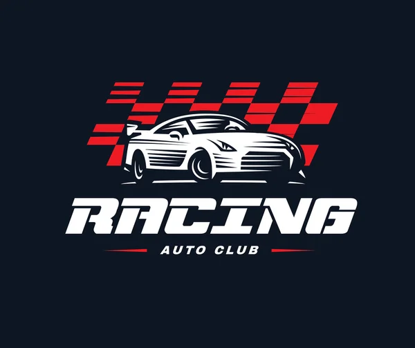 Ilustração do logotipo do carro esporte no fundo escuro . — Vetor de Stock