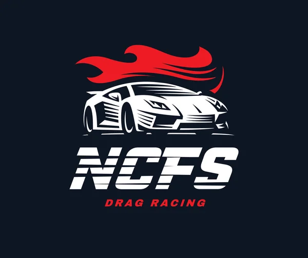 Иллюстрация логотипа спорткара. Drag Racing . — стоковый вектор