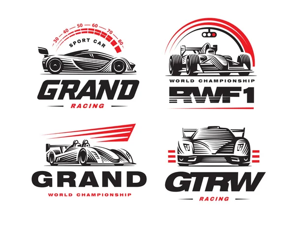 Illustration de voitures de sport sur fond blanc . — Image vectorielle