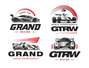 Sport cars set illustration on white background. clipart