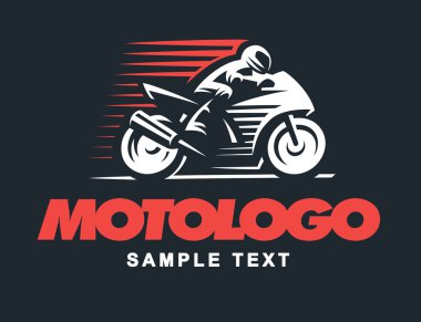 Spor motosiklet illüstrasyon koyu arka plan üzerinde