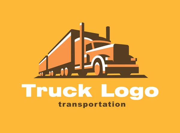 Truck logo illustration on dark background. — Stock Vector