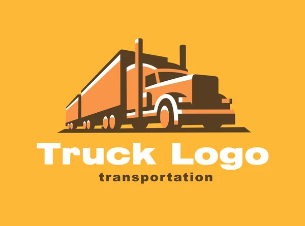 Illustration des LKW-Logos auf dunklem Hintergrund. — Stockvektor