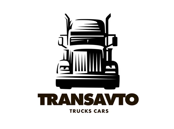Logo illustration camion sur fond blanc — Image vectorielle