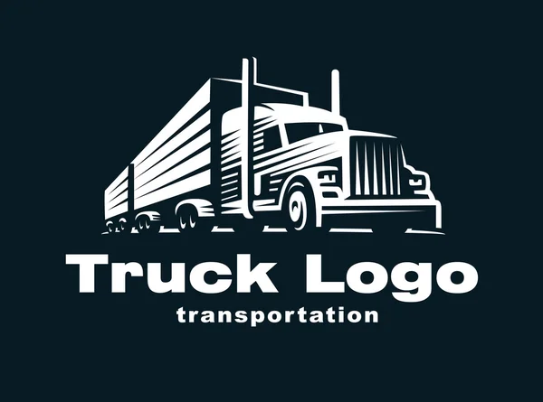 Ilustración del logotipo del camión sobre fondo oscuro — Archivo Imágenes Vectoriales