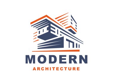 Logo Amblem modern tarzı ev beyaz arka plan üzerinde